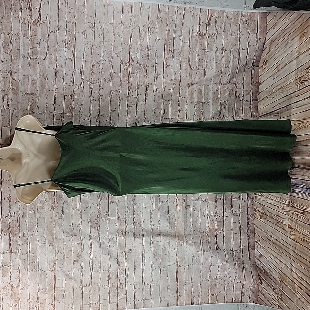 Zara Emerald Green Satin Dress Size XXL - Picture 8 of 13